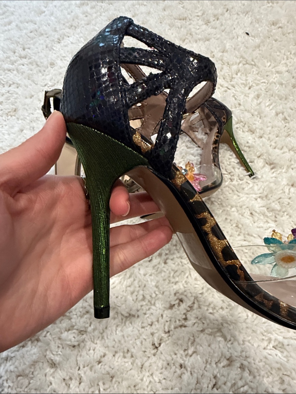 Betsy Johnson floral Ankle Strap Heels - Picture 4 of 9